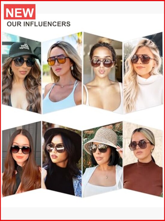 Retro Polarized Aviator Sunglasses Unisex Adult Classic Square